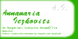 annamaria iczkovits business card